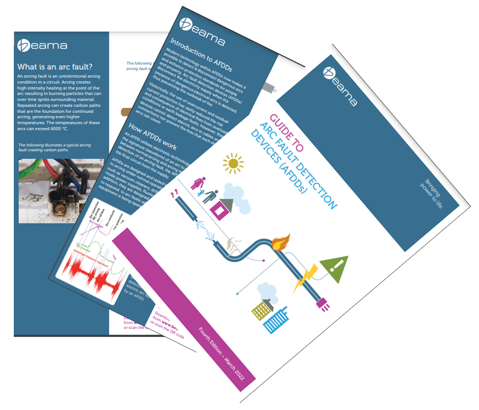 BEAMA guides and fact sheets to Arc Fault Detection Devices (AFDDs)